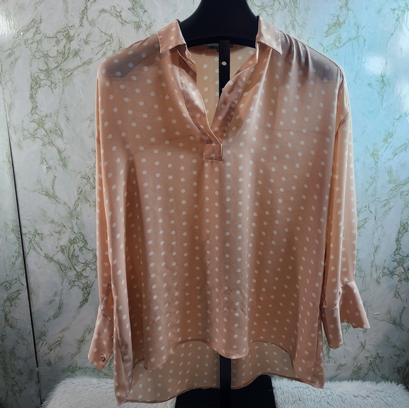 Tops - DR2 Polka Dot Vneck Blouse